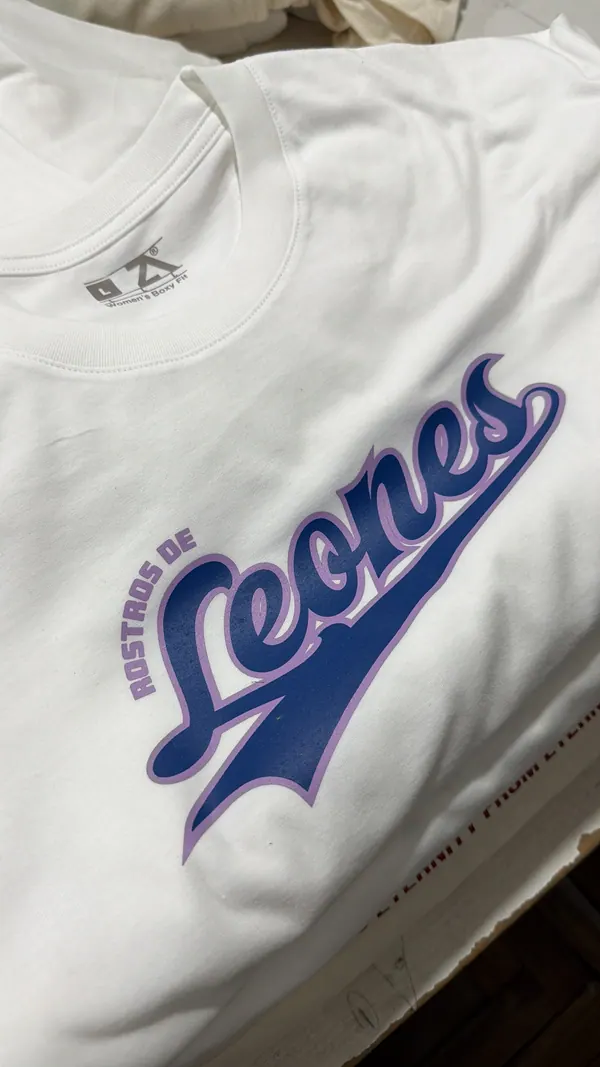 Remera blanca con estampa en el pecho, merch para grupo